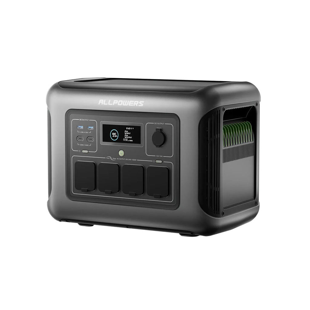ALLPOWERS R1500 Lite portable power station angled view showing side ventilation panel